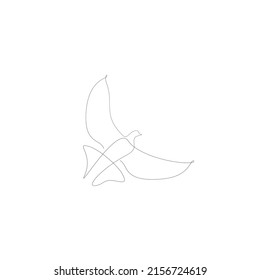 Dibujo continuo de líneas de pájaro volador