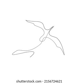 Flying bird continuous line drawing