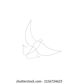 Flying bird continuous line drawing