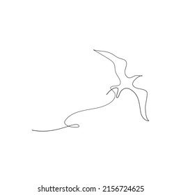 Flying bird continuous line drawing