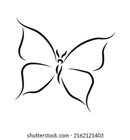 Flying bird continuous line drawing element isolated on white background for logo or decorative element. Vector illustration of animal form in trendy outline style
