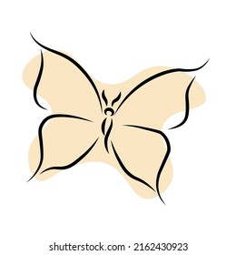 Elemento de dibujo de línea continua de ave voladora aislado sobre fondo blanco para logotipo o elemento decorativo. Ilustración vectorial de la forma animal en el estilo de contorno de moda