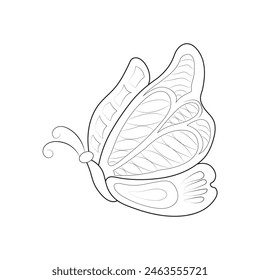 Flying bird continuous line drawing element isolated on white background,    Vector illustration of butterfly, Beautiful one line art illustration, Perfect for Wall Art Butterfly, Line Art Drawing.