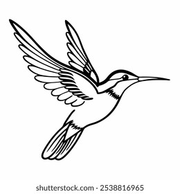 Flying bird continuous line drawing elements set or logo or decorative element. Vector illustration of animal form in trendy outline style  with white background.