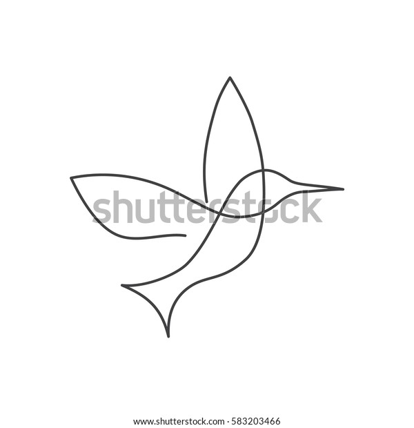 Flying Bird Continuous Line Drawing Element Stock Vector (Royalty Free ...