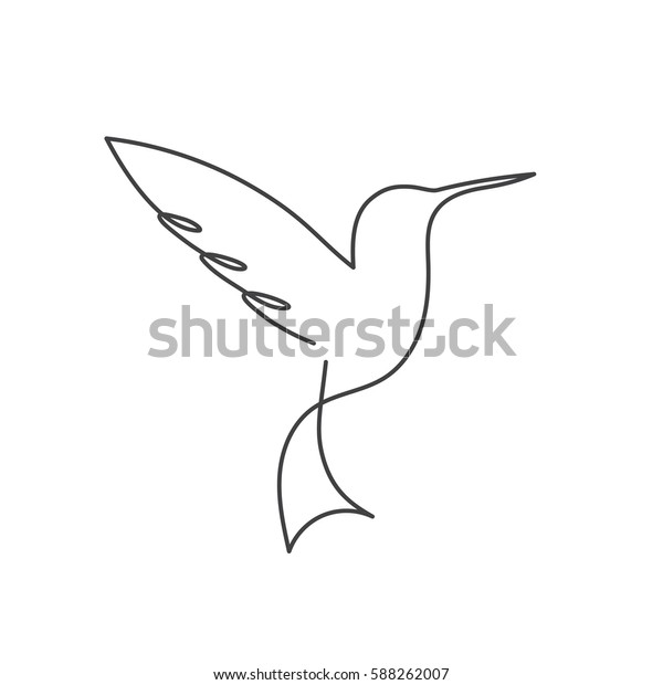 Flying Bird Continuous Line Drawing Element Stock Vector (Royalty Free ...