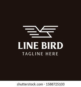 Flying Bird Creative Monoline Logo Design