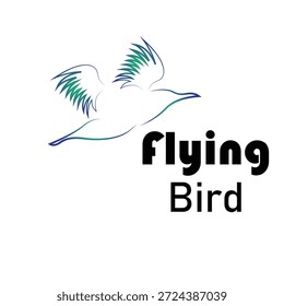 Flying Bird criativo T-shirt Design Ilustração de moda e gradiente Art Work Clipart.