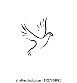 Flying bird dove logo elements.