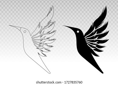 Flying bird - dove or pigeon spreads its wings - vector flat icon on a transparent background