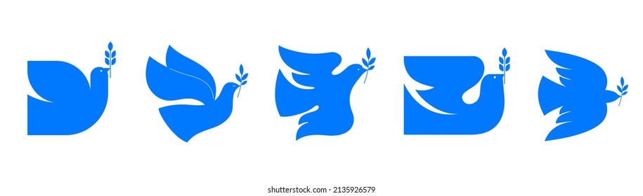 Flying bird, dove as a symbol of peace. Support Ukraine, Stand with Ukraine banner and poster in yellow and blue colors
