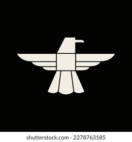 flying bird eagle wildlife beast hunting prey polygonal logo design vector