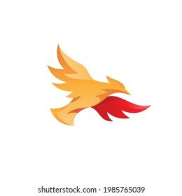 Flying Bird Eagle with Wing Spread Logo Icon