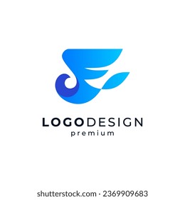 flying bird for education or brand logo design