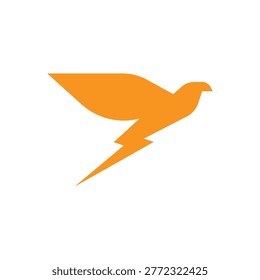 flying bird with electric tail logo vector