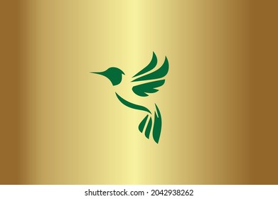 Flying Bird Feather Basic and elegant minimal artistic design initial based Icon logo-vector