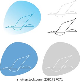 FLYING BIRD WITH FINE LINE DRAWING - MINIMALIST LOGO OR BRAND