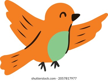 flying bird flat vector art