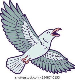 Flying Bird, fly in the sky vector art illustration