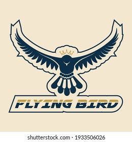 Flying bird gameing logo vector template. Creative flying bird logo.