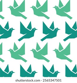 Flying bird geometric pattern background vector design template