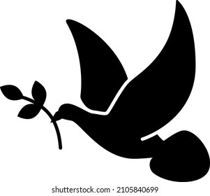 Flying Bird Glyph Icon Vector