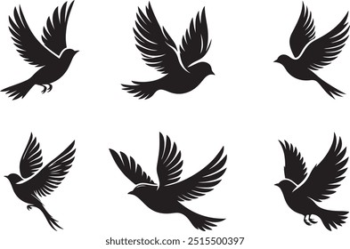 Flying bird group silhouette illustration eps 10