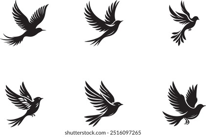 Flying bird group silhouette illustration eps 10