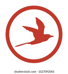 Flying bird icon on white background. Vector illustration