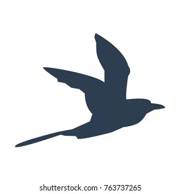 Flying Bird Icon On White Background. Vector Illustration