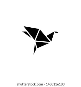Flying Bird Icon. Origami Logo Vector. Geometric line shape for art of folded paper icon. Trendy Flat style for graphic design, Web site, UI. EPS10. - Vector illustration