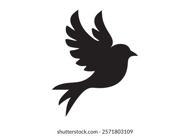 Flying bird icon silhouette illustration with white background 1