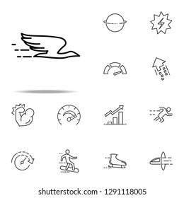 flying bird icon. Speed icons universal set for web and mobile