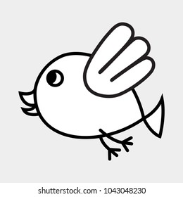 Flying bird icon, vector illustration.