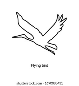 Vector de icono de pájaro volador sobre fondo blanco. Icono negro