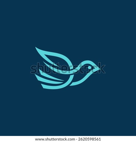 Flying Bird illustration logo design vector template