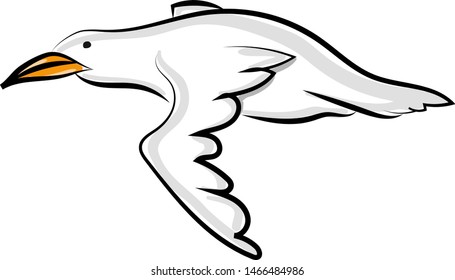 Flying bird, illustration, vector on white background.