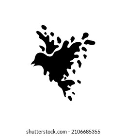 Flying Bird Ink Splash Logo Concept Vector Illustration