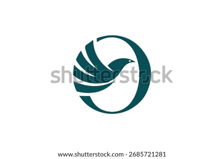 Flying Bird Inside Circle Logo Design