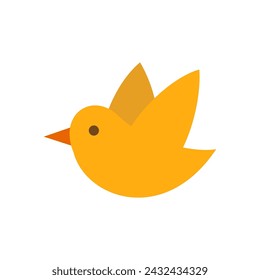 Fliegender Vogel isoliert auf weißem Hintergrund.