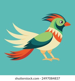 Flying Bird isolated on yellow