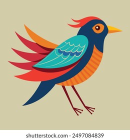 Flying Bird isolated on yellow