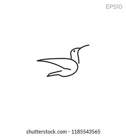 flying bird line art logo template