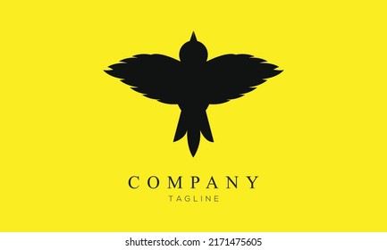 Flying Bird Logo abstract black design vector template, phoenix dove eagle logotype concept icon