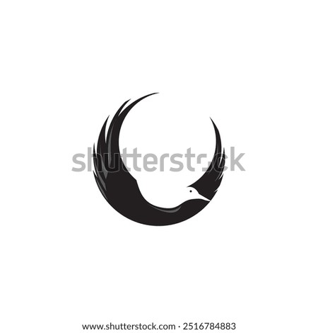 flying bird logo abstract circle illustration vector design