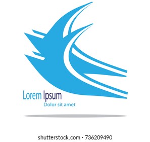 flying bird logo abstract design vector template