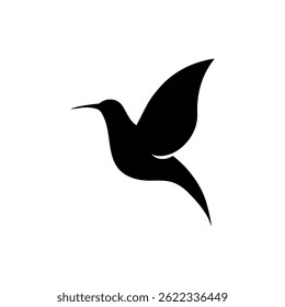 Flying bird logo black color and white background