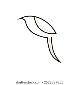 Logotipo do pássaro voador cor preta e fundo branco