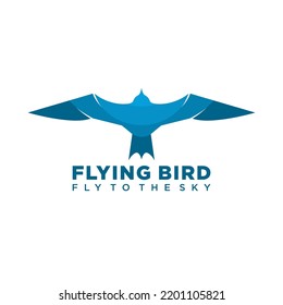 Logo de Flying bird. Logo con el concepto de pájaro azul volador. con un estilo minimalista y moderno. adecuado para empresas