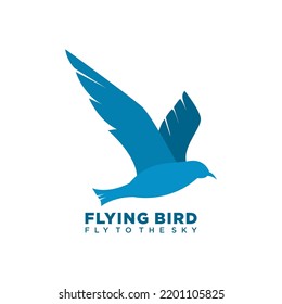Logo de Flying bird. Logo con el concepto de pájaro azul volador. con un estilo minimalista y moderno. adecuado para empresas